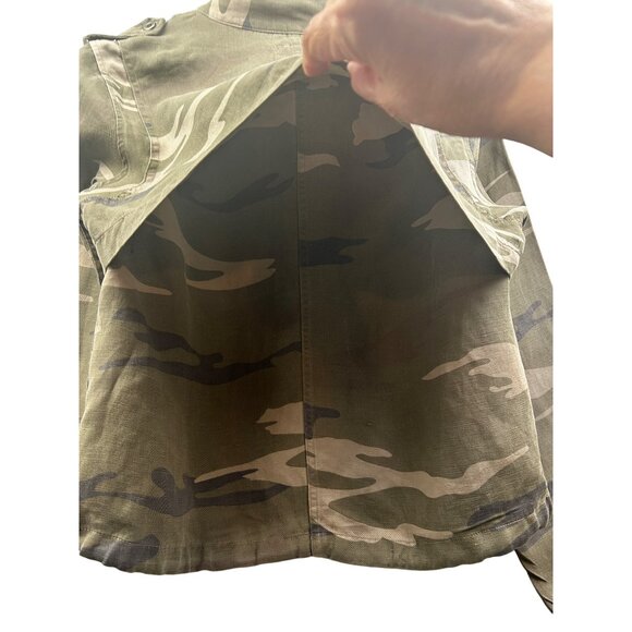Rails Maverick Utility Jacket Sage Camo Womens Small Oversized Fit Linen Blend - Picture 3 of 12